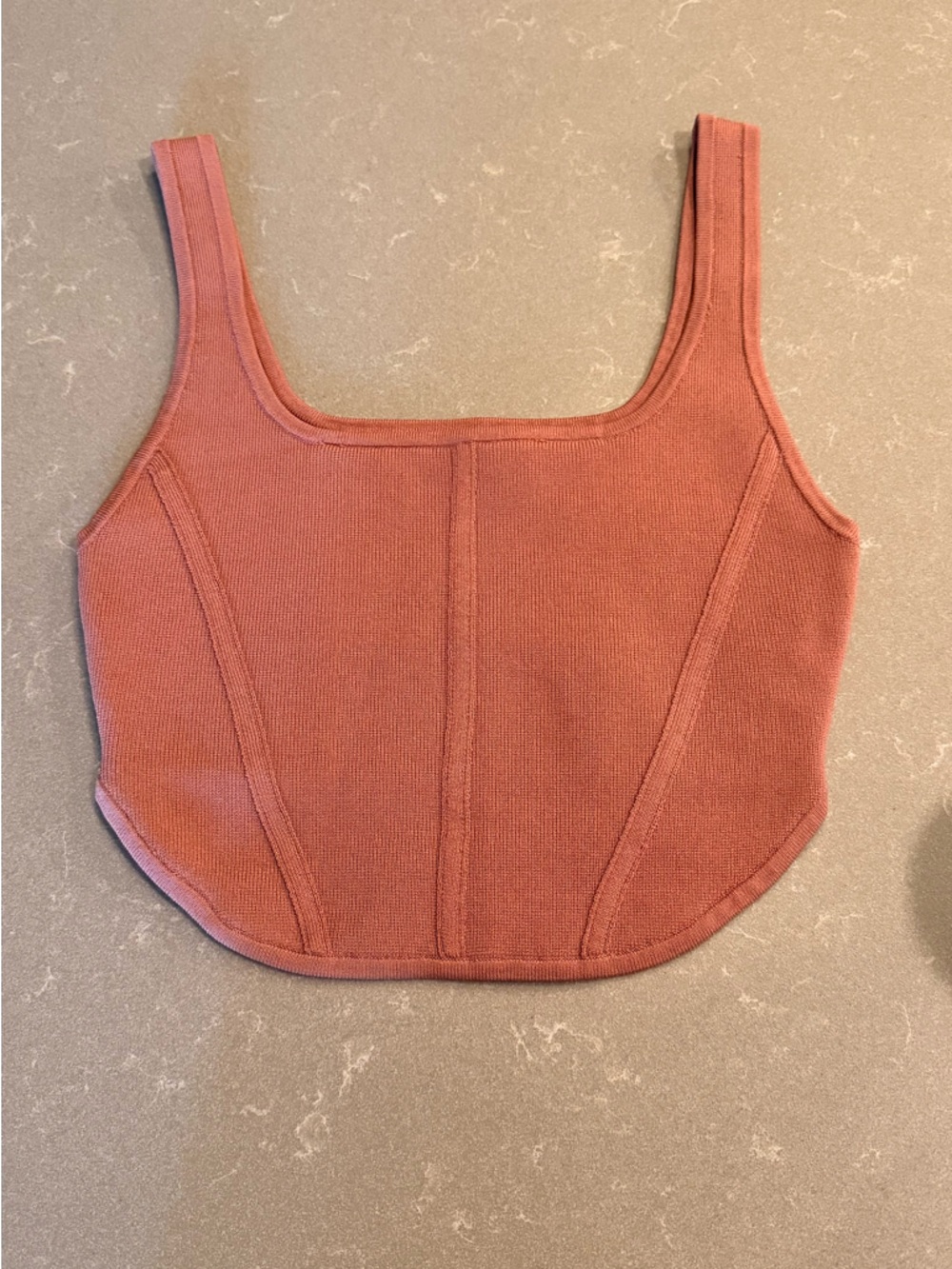 Aritzia Babaton Sculpt Knit Bustier in Brick